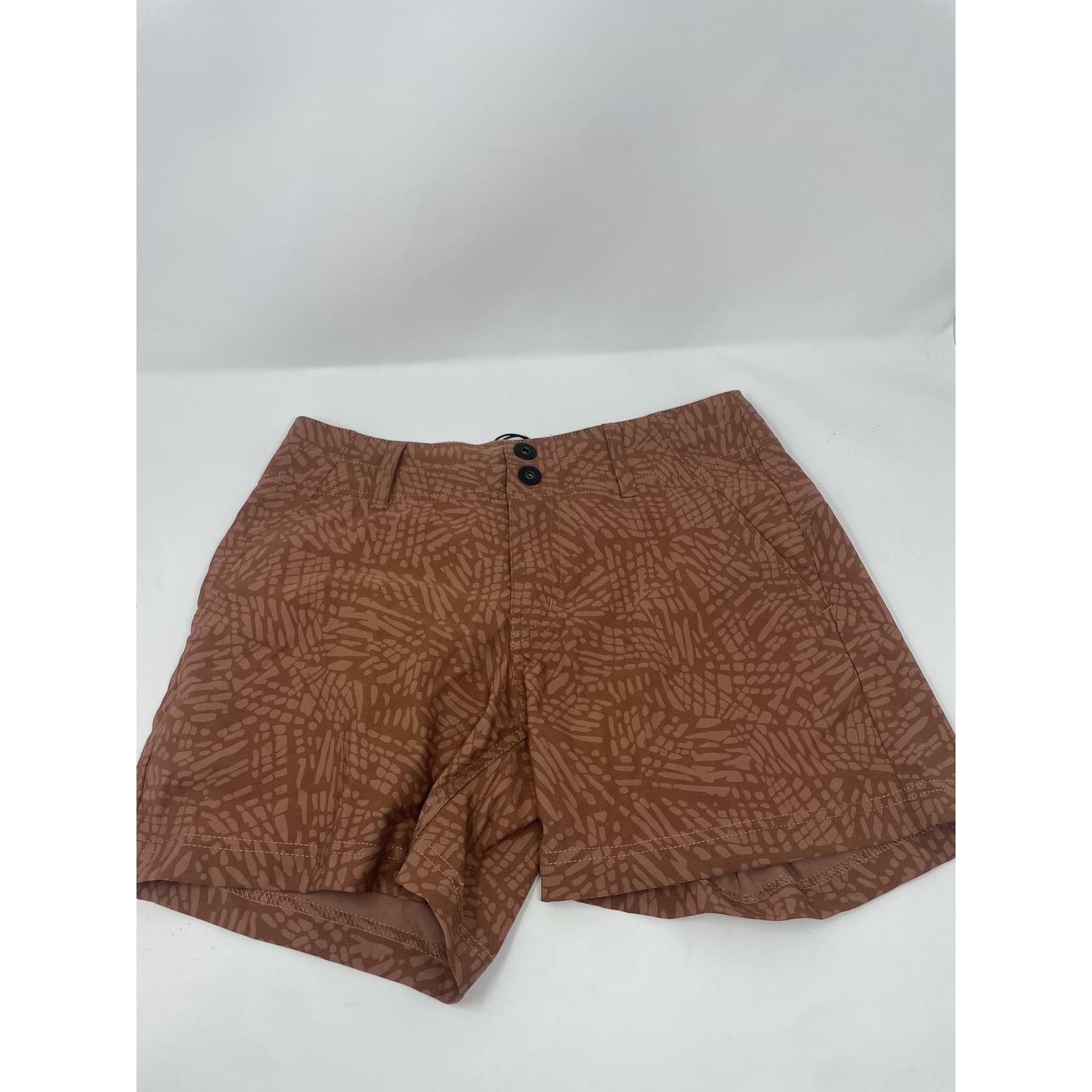 Prana Copper Brown Flat Front Shorts Casual Style Size 4